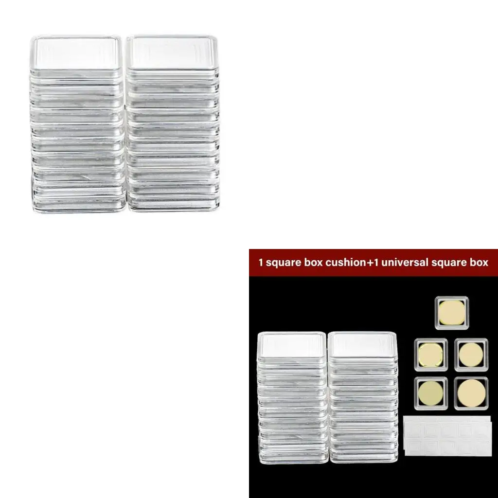  Practical Protective Square Coin Sleeves Accessory for 17/20/25/27/30mm Commemoratives Coin Portable for Exhibits