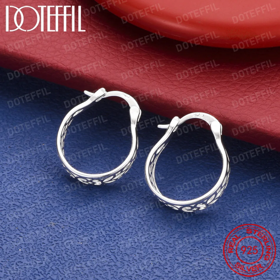 925 Sterling Silver Exquisite Vintage Pattern Hollow Earrings for Women, Fashionable Wedding Party Gift Jewelry