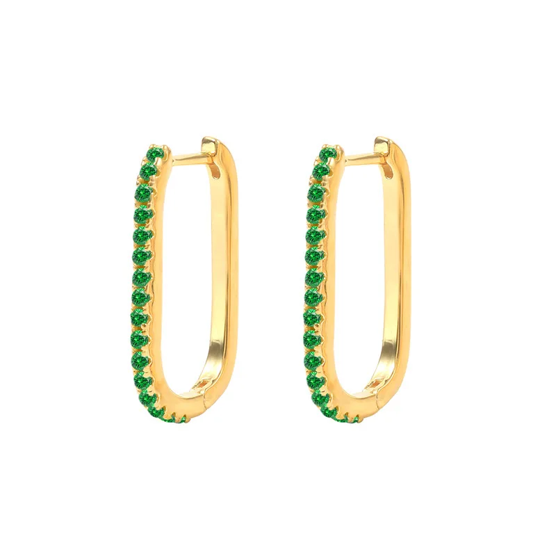 Women's 2PCS Stainless Steel Square Huggie Hoop Earrings