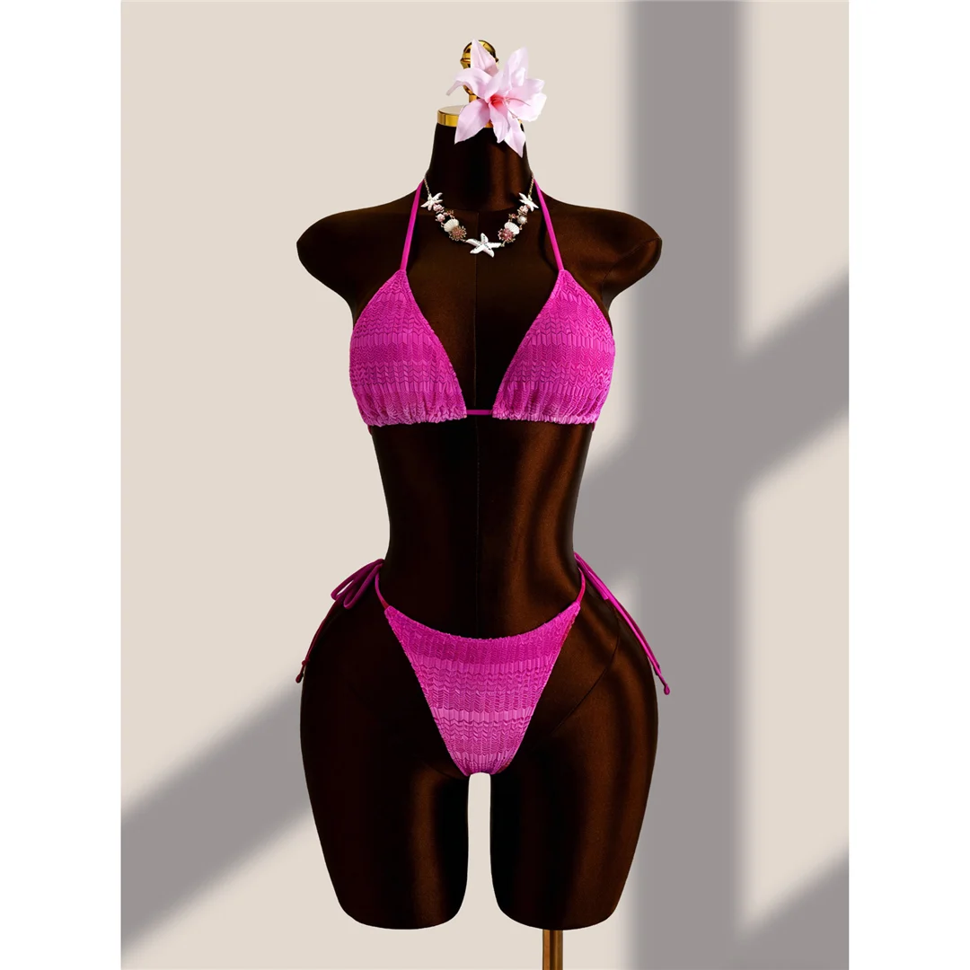 Mit Rock, Farbverlauf, Neckholder-Bikini, Damen-Badebekleidung, Damen-Badeanzug, vierteiliges Bikini-Set, Badeanzug, Badebekleidung, Schwimmanzug V8219 – Detail 7