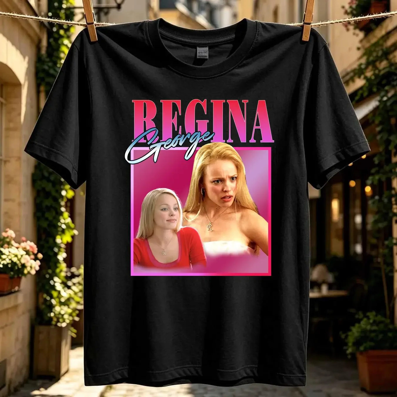 washed T Shirt REGINA GEORGE Homage From Mean Girls Vintage 2000s A Little Bit Dramatic You Can't Sit With Us vintage Washed