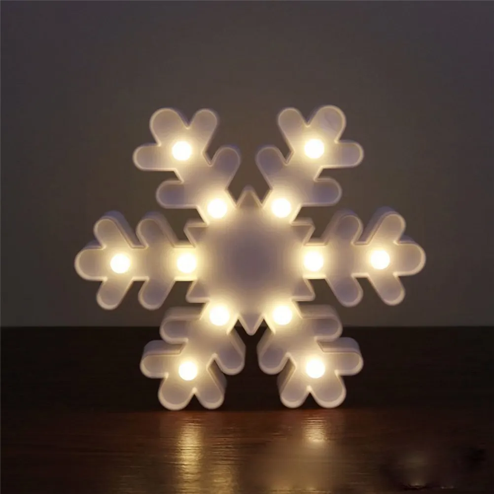 

2Pcs Snowflake Night Light LED Desk Lamp 3D Creative Design Compact Decorative Lamp for Home Party Wedding Christmas Gift