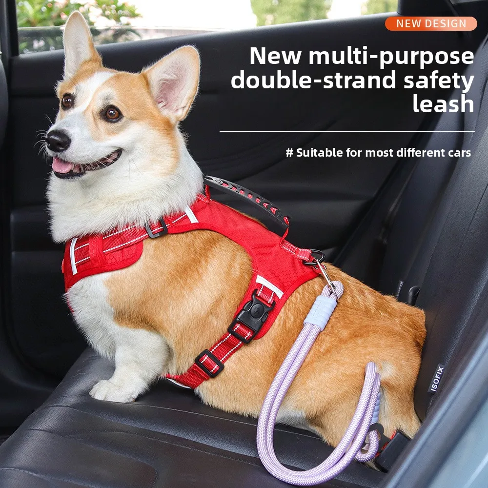 New Multi purpose Double strand Safety Traction Rope Safety Travel Standard Safety Belt Buckle Car Traction Rope