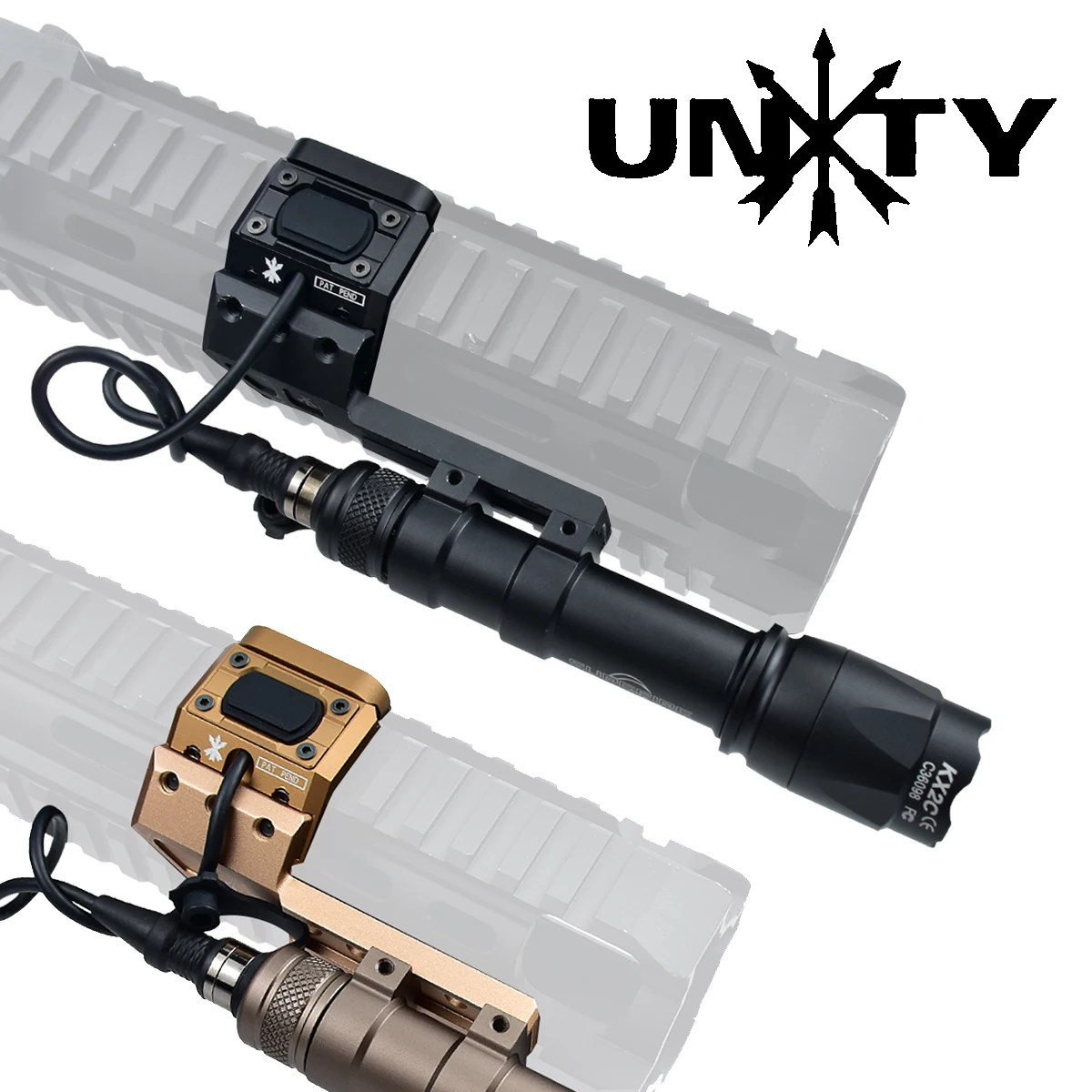 Interrupteur à pression pour lampe de poche Airsoft, Modbutton UNITY, support décalé pour Surefire M600 M300B, lampe tactique SF Scout, 20mm, chasse