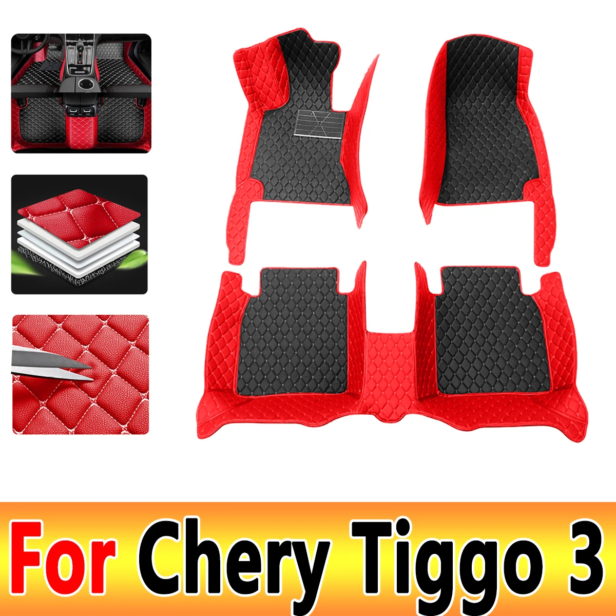 

Car Floor Mats For Chery Tiggo 3 2014 2015 2016 2017 2018 2019 2020 Custom Auto Foot Pads Carpet Cover Interior Accessories