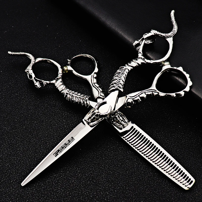 Professional Barber Tools Hairstylist Scissors Cutting Thinning Hairdressing Shears 6.0 inch Japan 440C steel Hair Cutting Tools