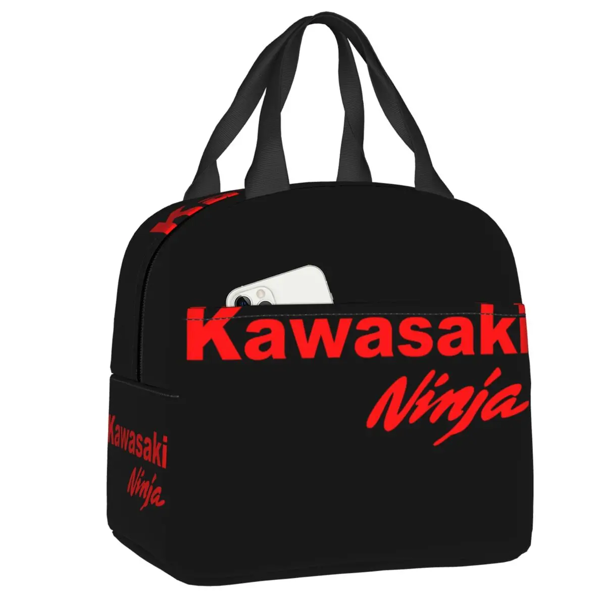 Custom Sport Racing Motorcycle Kawasakies Insulated Lunch Bags for Resuable Cooler Thermal Bento Box Outdoor Camping Travel