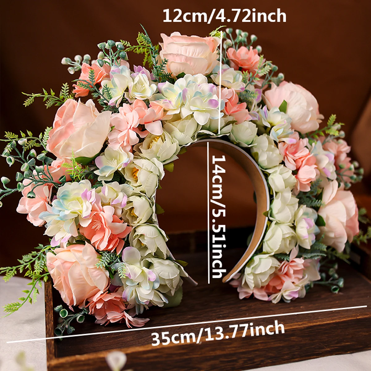 Handmade Colorful 3D Simulation Flower Princess Head Hoop Headband Headpiece For Women Bride Wedding Hair Accessories Hairbands image 4