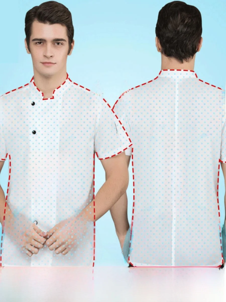 

Ultra-Thin ort-Sve Chef Work orm Men's Summer Breathable Me Kitchen Hotel Barbecue Dining Chef Clothing ort Sve