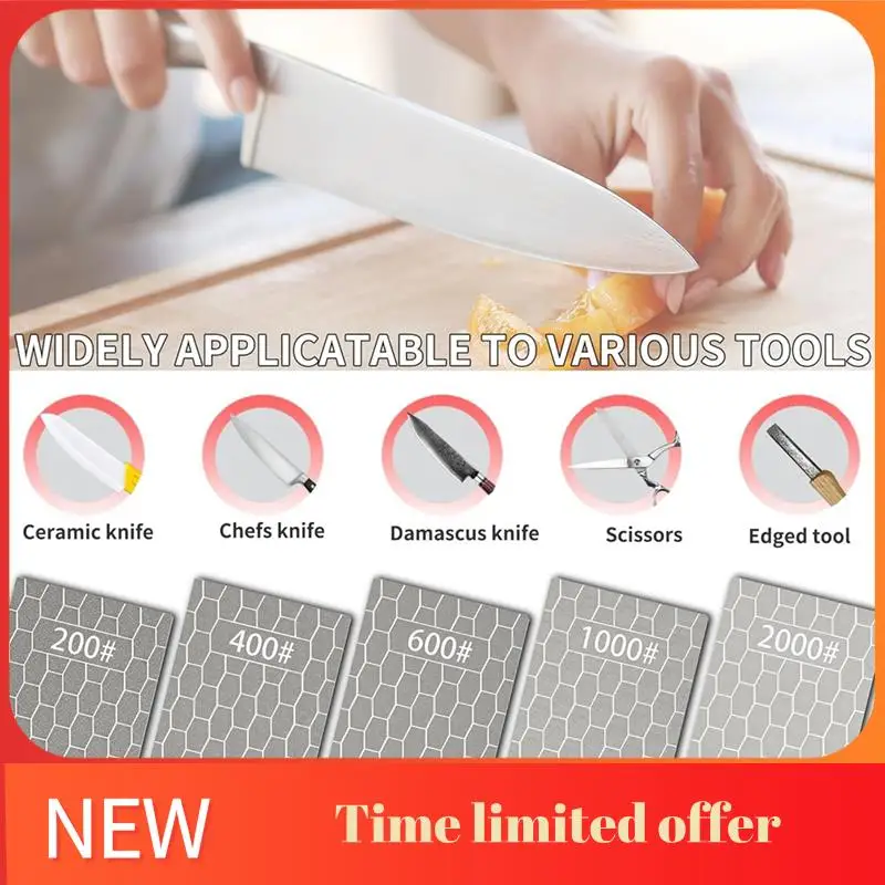

ABRN-Diamond Whetstone Set, Sharpening Discs With Honeycomb Surface Plates, Coarse To Extra Fine 200/400/600/1000/2000 Grit