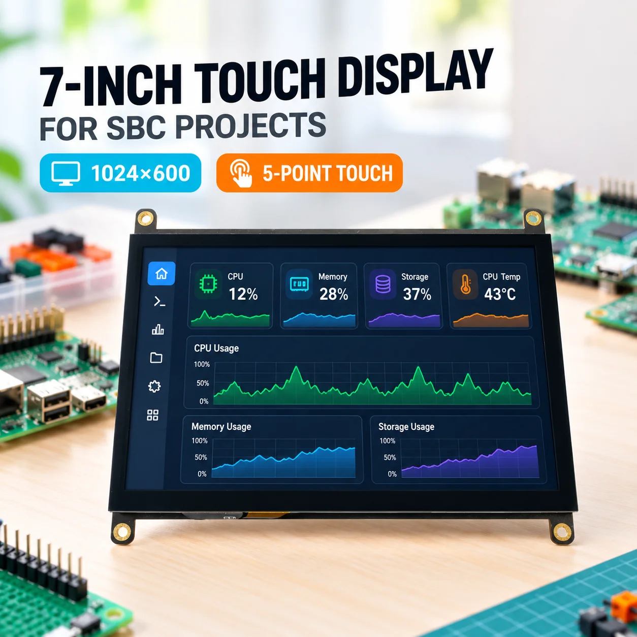 LESOWN หน้าจอ LCD ขนาด 7/10.1  - Raspberry Pi 10.1 Inch Capacitive Touch Screen Ips บทวิจารณ์และราคา