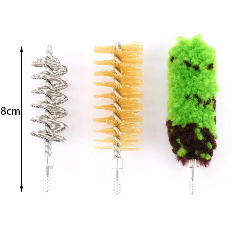 알루미늄 막대 브러시 청소 키트, 사냥 샷건 라이플 브러시 튜브, 브러시 내부 구멍, 브러시 6 개 세트, 12 GA 게이지, 3 개