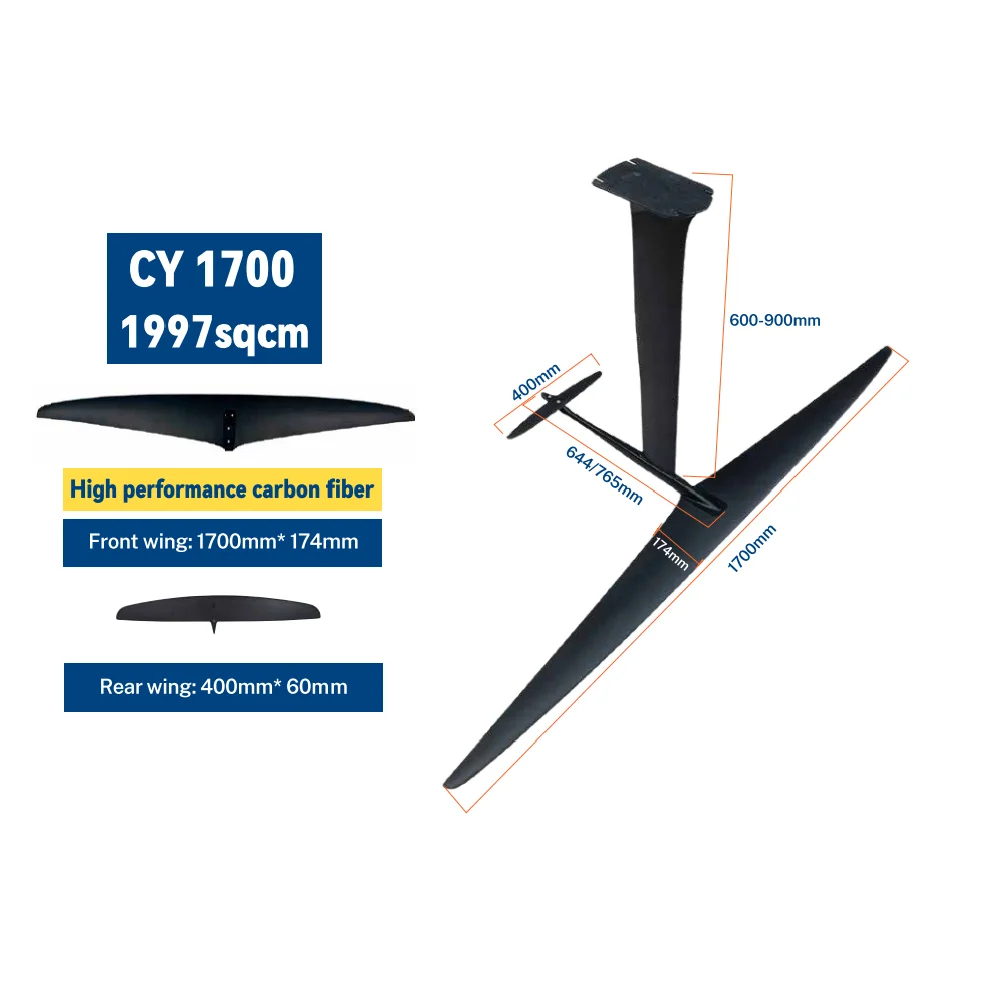 2025 New Design Hydrofoil CY 1700 High Performance Carbon Fiber Beginners Foil Water Play Surfing Electric Surfboard Hydrofoil