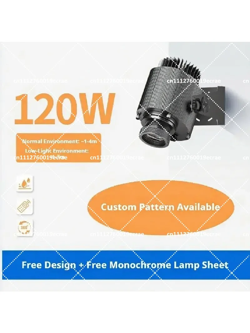 Waterproof LED Sign Projector for Outdoor Advertising, Remote Projection for Shopping Malls, Gardens, Hotels, Sports Fields