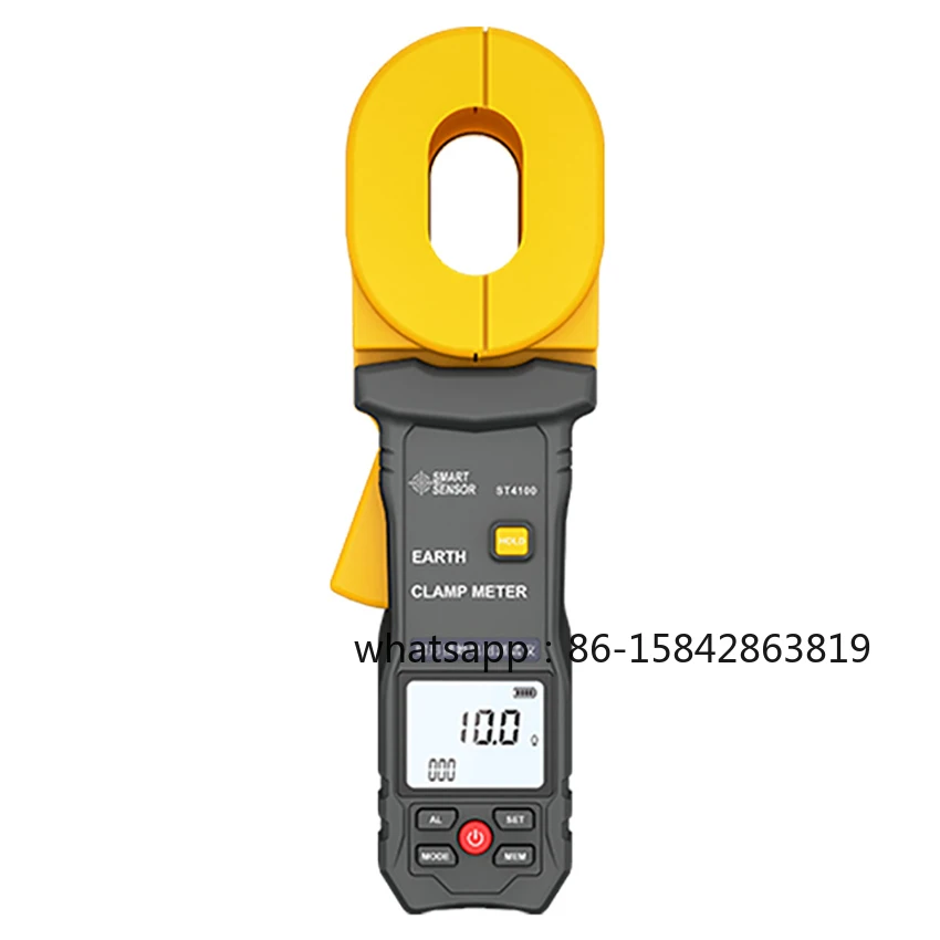 ST4100 Digital LCD Clamp Ground Resistance Meter Ground Earth Resistance Meter Tester Resistance range 0.010~500Ω Data Storage