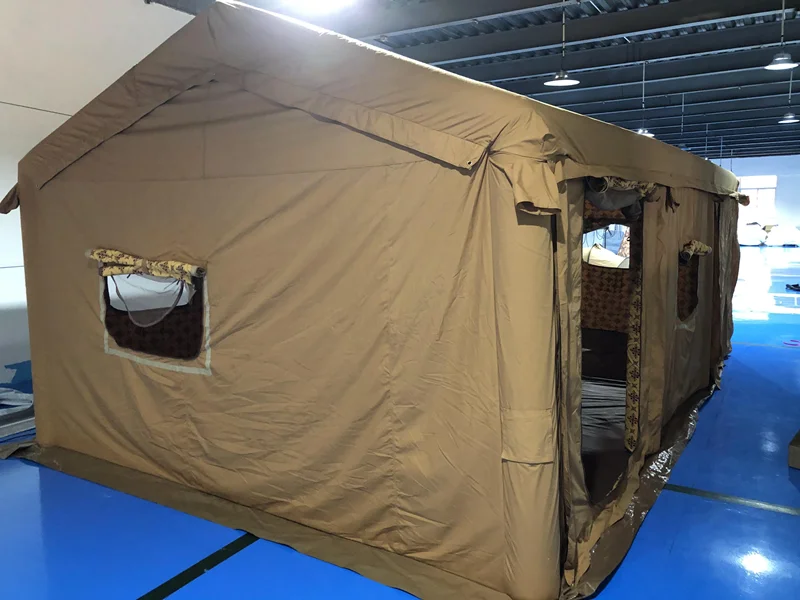 Middle East Style Yellow Air Tent Inflatable Camping Tents Outdoor For Event Storage Oxford Canvas Cube Tent Waterproof