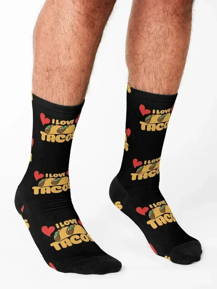 I love tacos Socks bright garter compression Toe sports moving stockings Boy Socks Women's