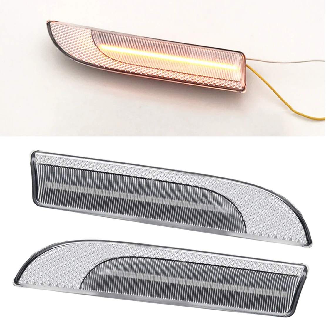 

1Pair Clear Lens LED Sequential Side Marker Light Lamp Fit for Porsche Panamera 970 Chassis G1 2009-2016