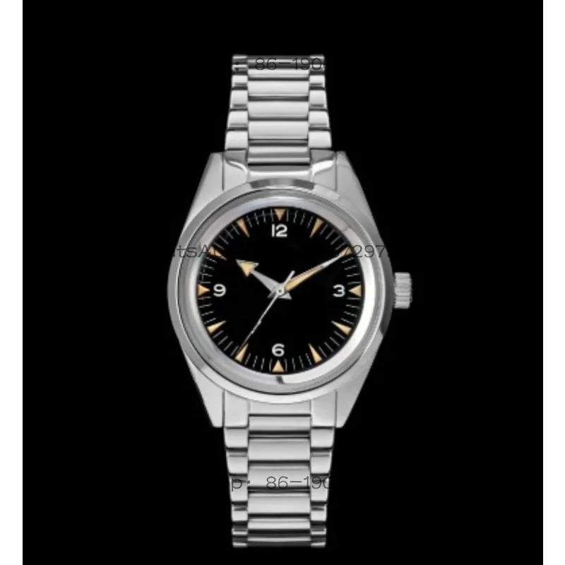 38MM Vintage Hand Winding Mechanical Watch Luminous Dial Leather Band Men Daily Dress WristwatchT026