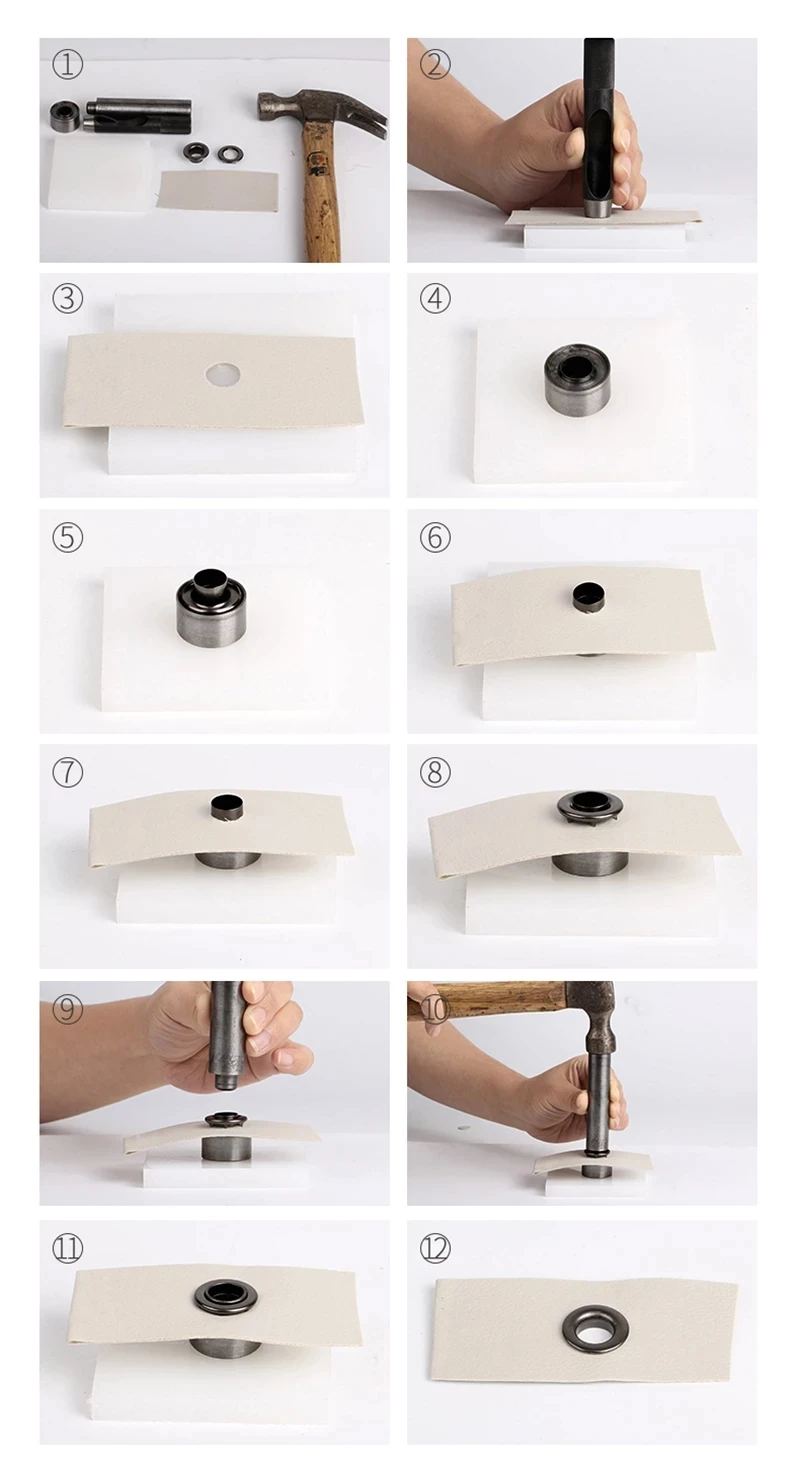 11.5mm Stainless steel Canvas Buttonholes Button installation Tool Metal Hollow Rivets Hole Eyelest Hand Pressing machine molds