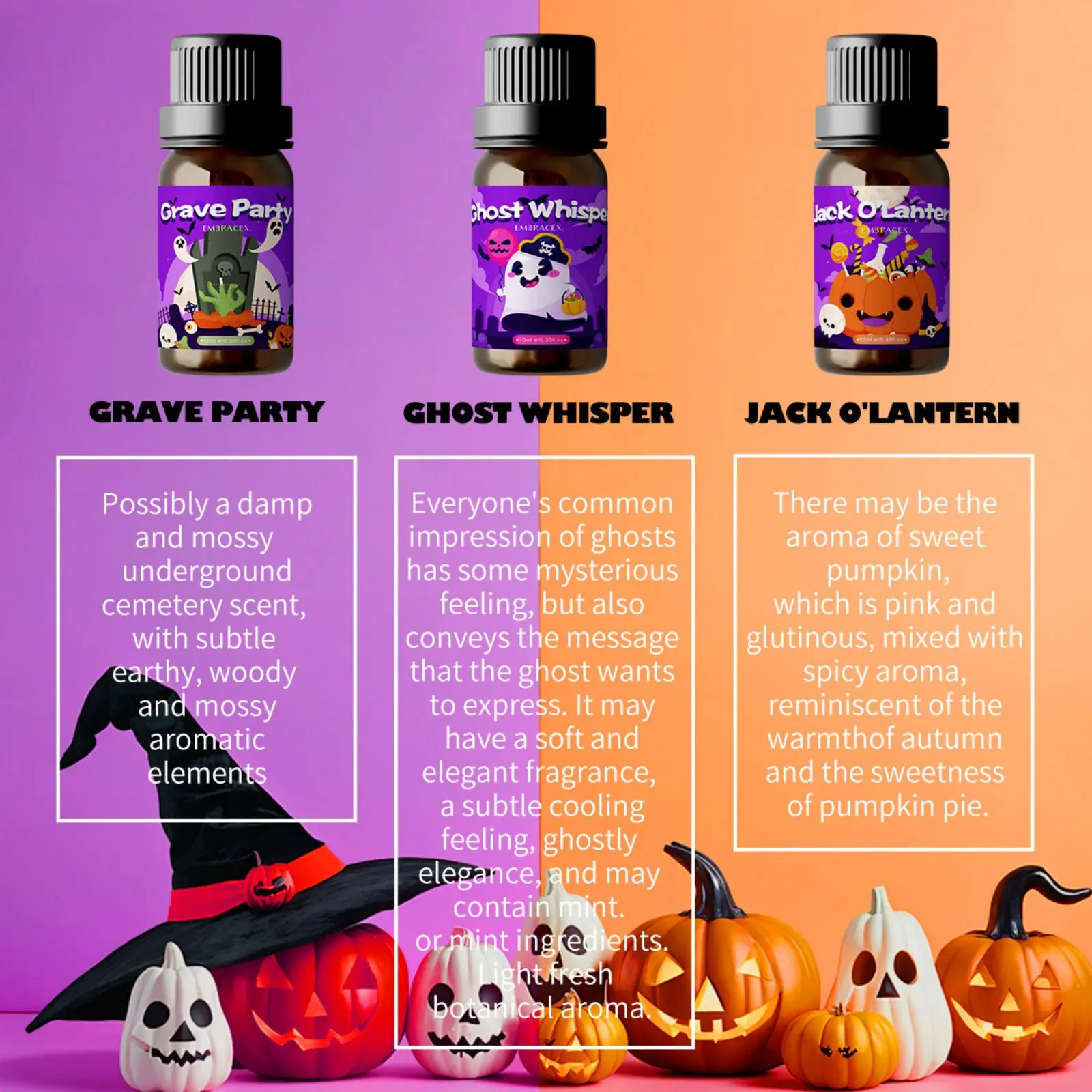 10ml Jack-O'-Lantern Duftöle Halloween-Geschenke Hautpflege, Haarpflege, Nagelpflege Halloween-Seifenherstellung – Detail 5