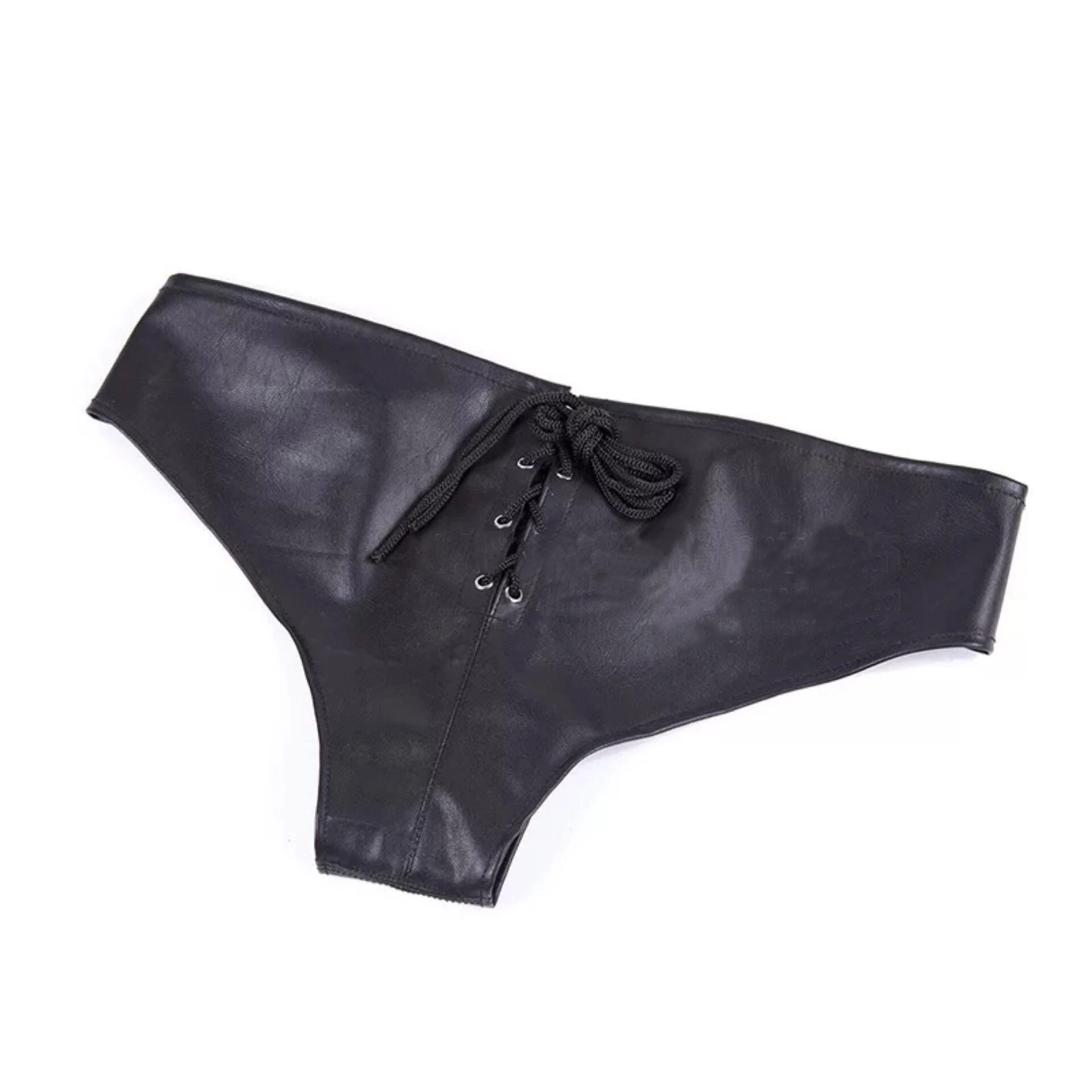 Nightclub bar sexy drawstring sling PU leather panties party show theme gogo wear men's personality black sexy underwear