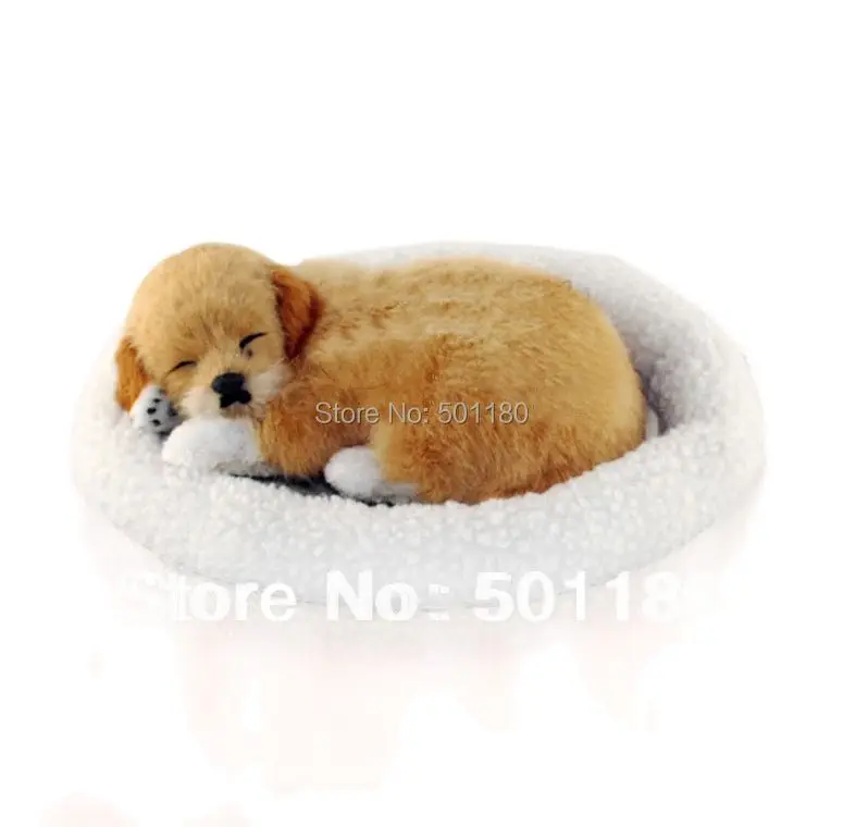 

free shipping sleeping breathing toy dog for decoration and gift