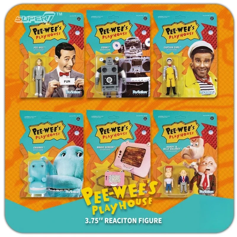 

【In Stock】Super7 Pee-wee's Playhouse ReAction Figure | Glow-in-the-Dark Toy | 3.75 Inch | Halloween/Birthday Gift for Boys