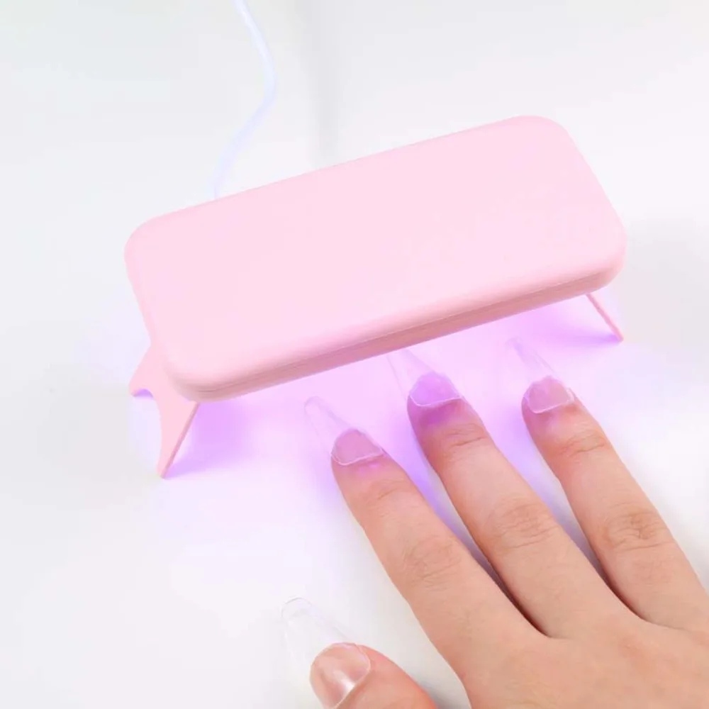 Esmalte de uñas de Gel LED UV, lámpara de secado de uñas curada, herramientas de manicura, Mini secadores de uñas de curado de secado rápido, secador de esmalte de uñas de Gel rosa de 6W