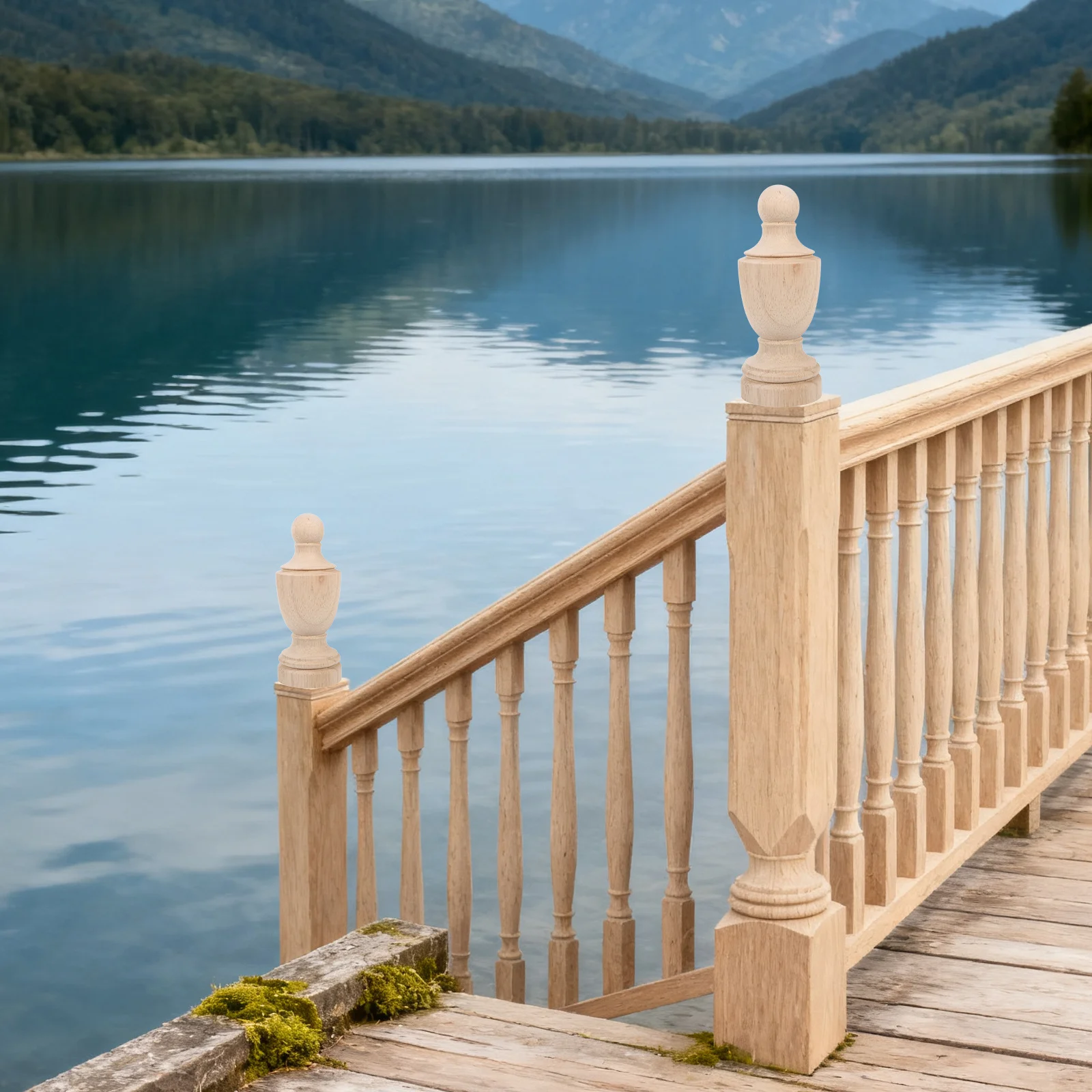 

Wood Carved Pillar Decoration Traditional Large Wooden Sculpture for Office Home Decor Feng Shui Interior Display Art