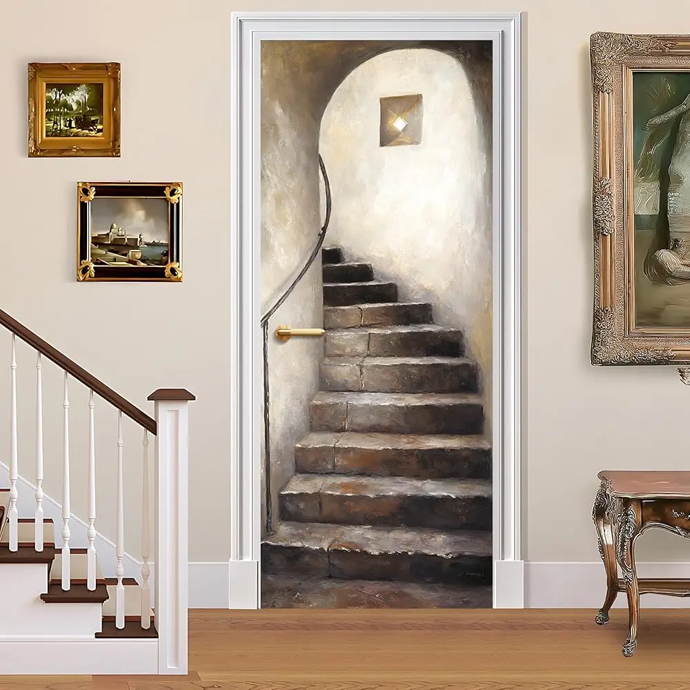 

3D Door Stickers, Peel and Stick Vinyl Wallpaper, Self-Adhesive Mural Door Cover for Home Decor 30.3\ W x 78.7\ H