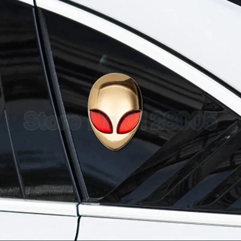 1 قطعة ثلاثية الأبعاد المعادن ثلاثية الأبعاد Alienware الغريبة رئيس السيارات شارة الشعار شعار دراجة نارية غطاء رأس السيارة ملصق جسم السيارة التصميم