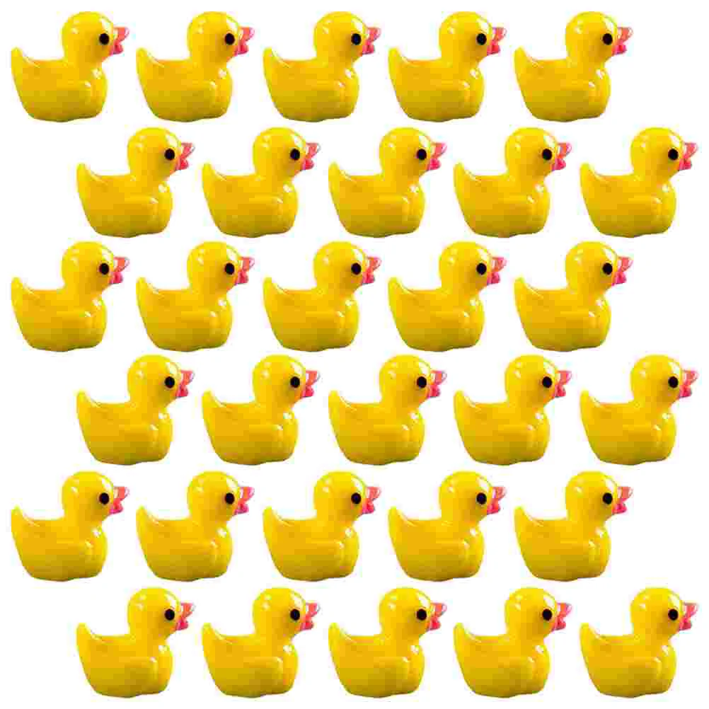 100 Pcs Resin Duck Tabletop Mini Figurine Figure Garden Supply Ducks Lovely Decorative Adorable Miniature Desktop