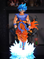 33cm Dragon Ball Z Super Saiyan Blue Son Goku Figure LED Illuminated Base Statue JG Model Anime Kakarotto Collectible Toy Gift