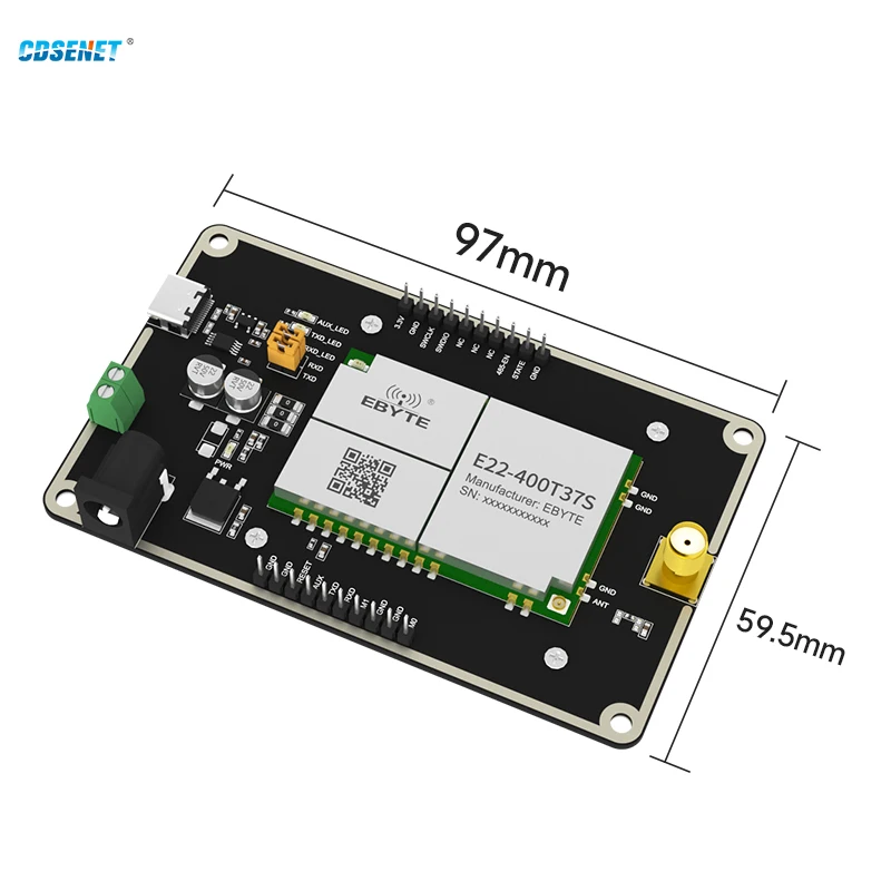 Lora Test Board 433MHz CDSENET E22-400TBH-02 UART TO USB Development Board High Power Long Distance 4.5-15V