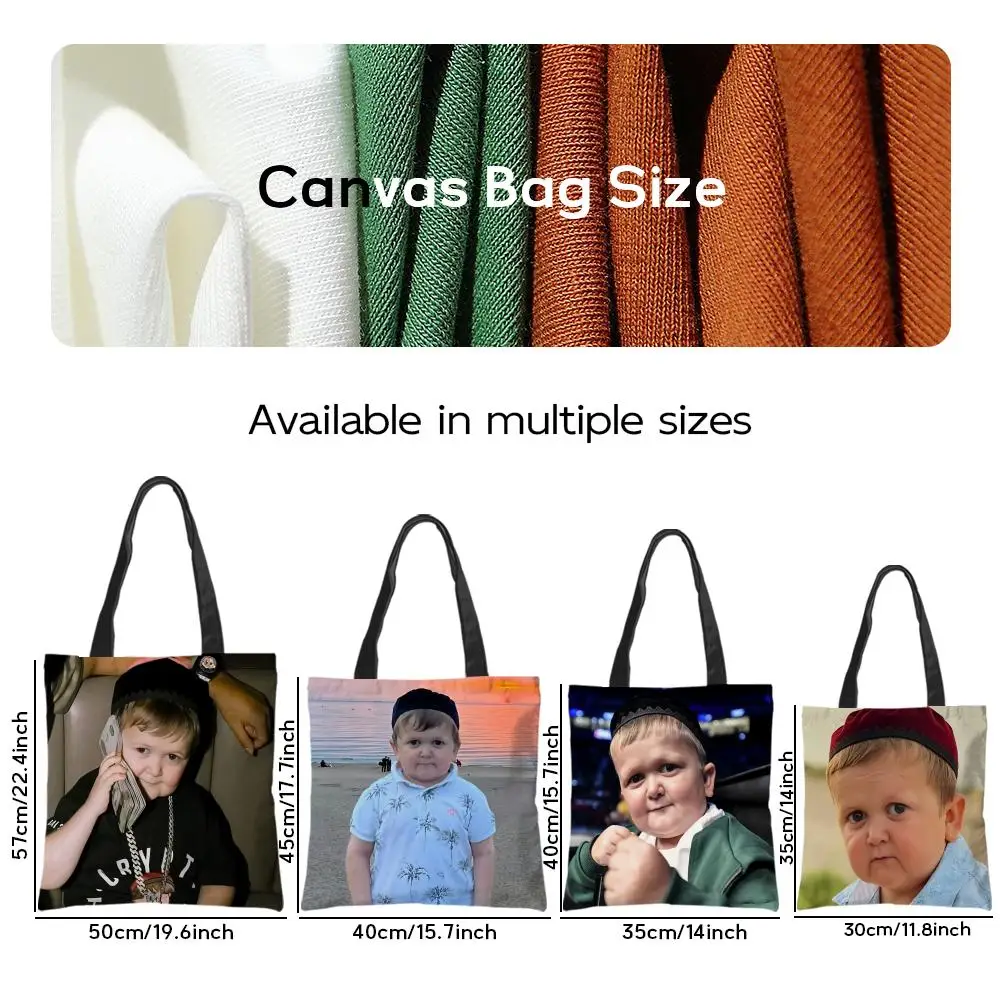 Storage Bags Casual Portable Shoulder Bag Lightweight Shopping Bag Reusable Linen Bag Internet Meme Characters H-Hasbulla