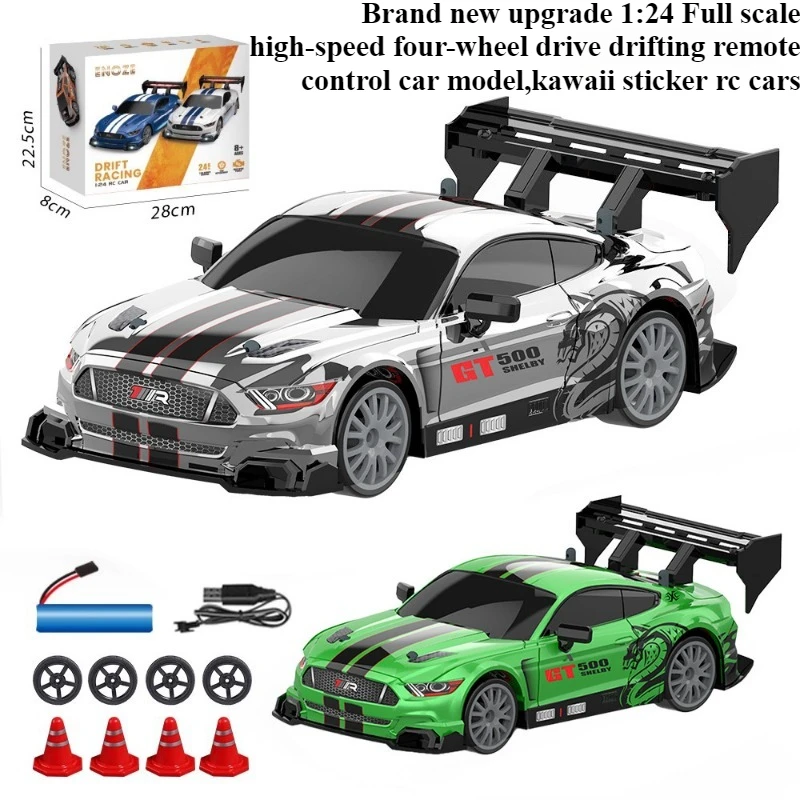 

Cool Stuff Toy Car Funny Gift-Hot 1:24 High-speed 4WD Rc Drift Car,remote Control Car,Kawaii Sticker Mini Rc Cars,Toys for Kids