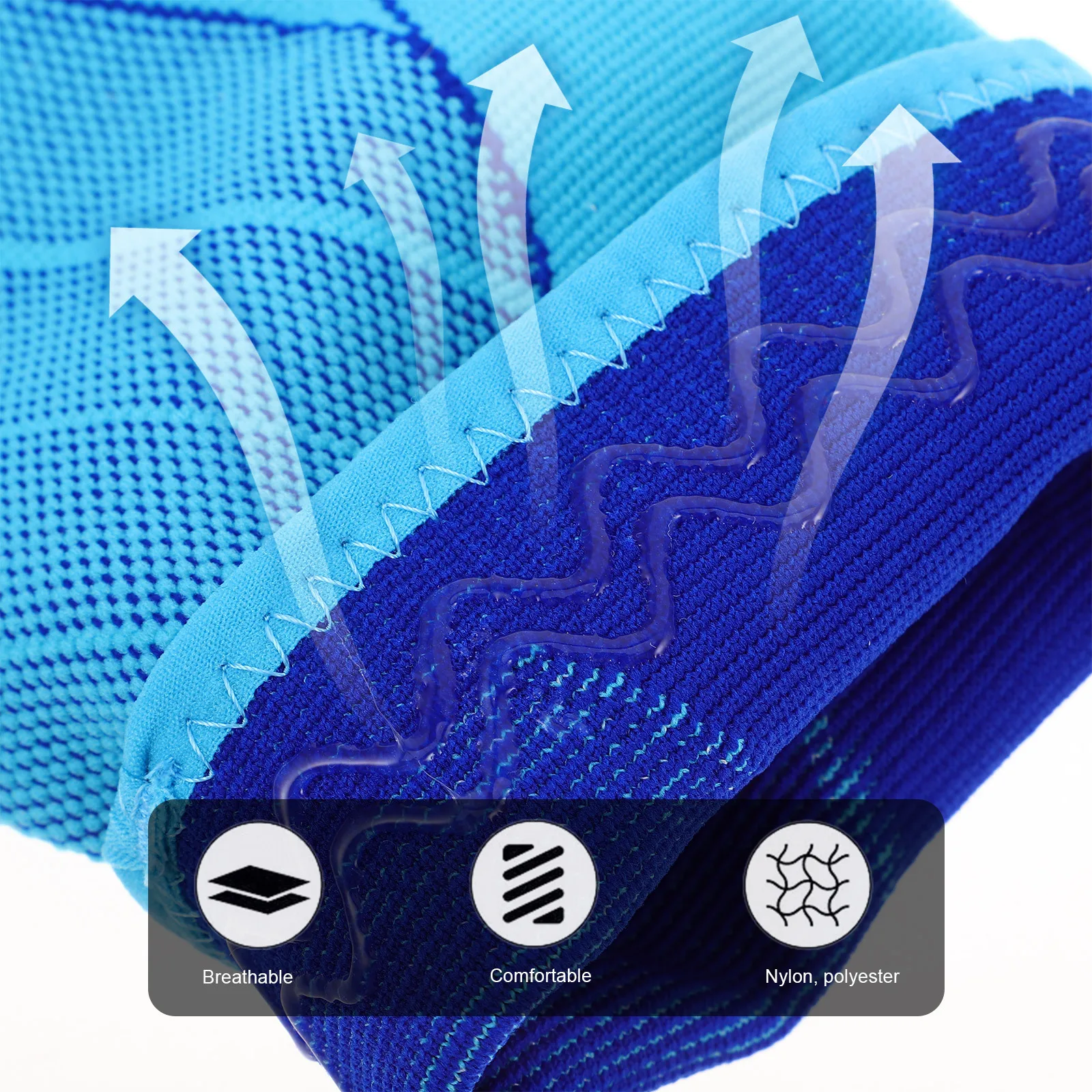 قطعتان من أكمام ضغط الساق، دعم مسامي للجري وكرة السلة والمشي لمسافات طويلة واستعادة العضلات وأكمام الساق الرياضية باللون الأزرق #5