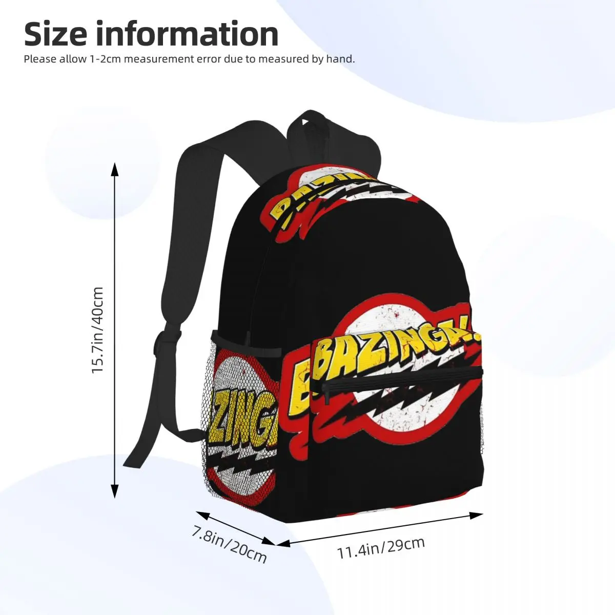 Bazinga The Big Bang Theory Student Backpack School Bag Hiking Travel Daypack for Boys Girls Bookbag Shoulder Bags