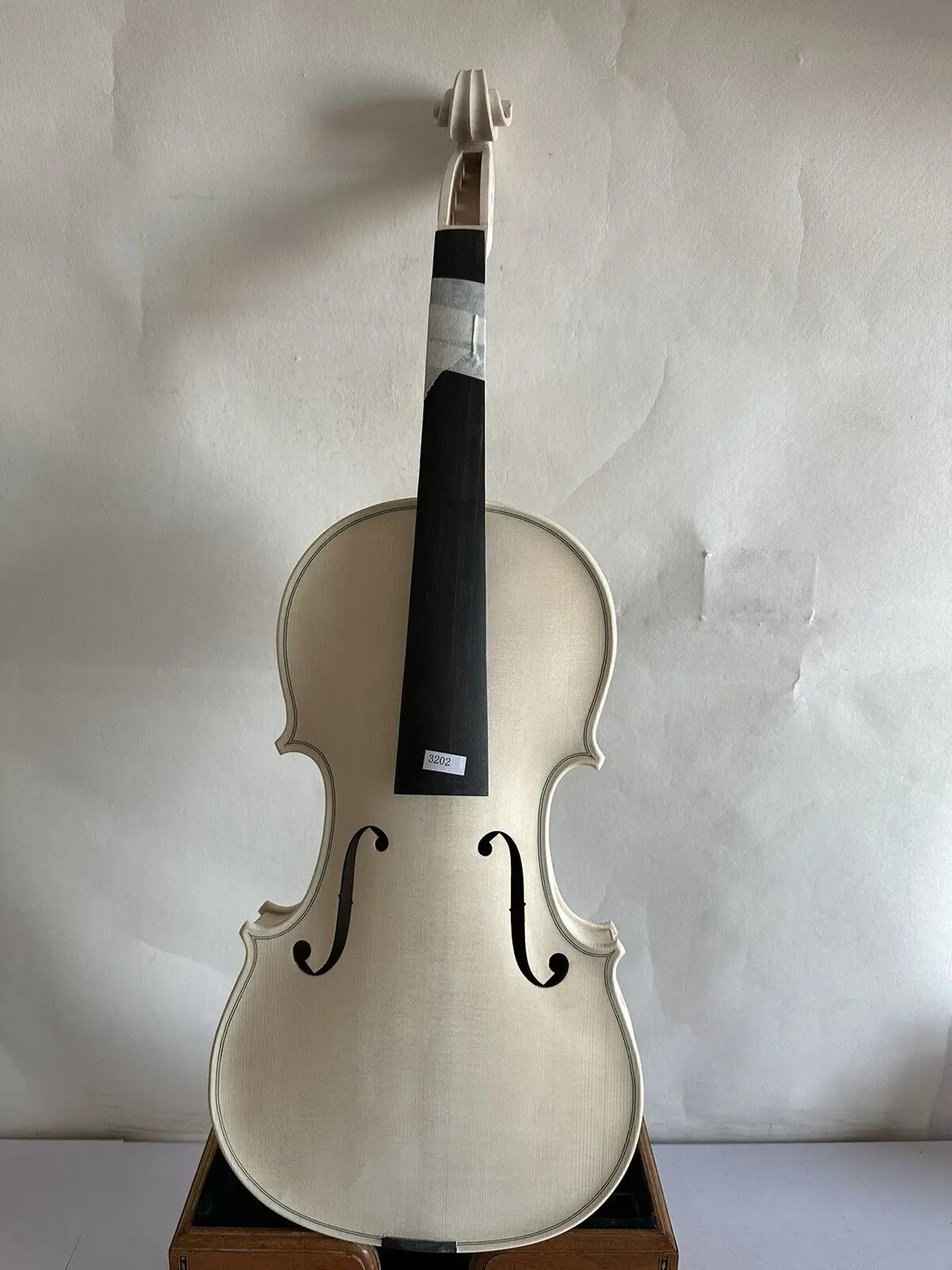 Master 4/4 Violin In White 1PC Flamed Maple Back Spruce Top Hand Made K3202