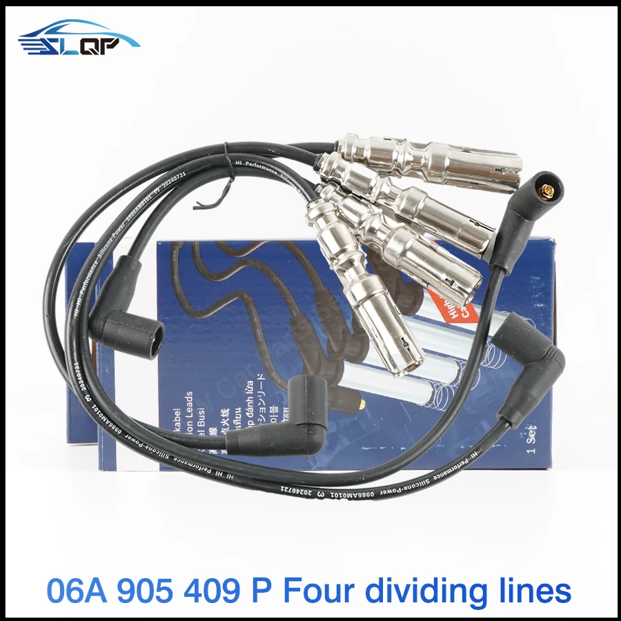 06A905409P Ignition Cable Set Lead Ignition Coil High Voltage Package for Caddy Golf R32 Beetle Bora Jetta Passat Polo Sharon