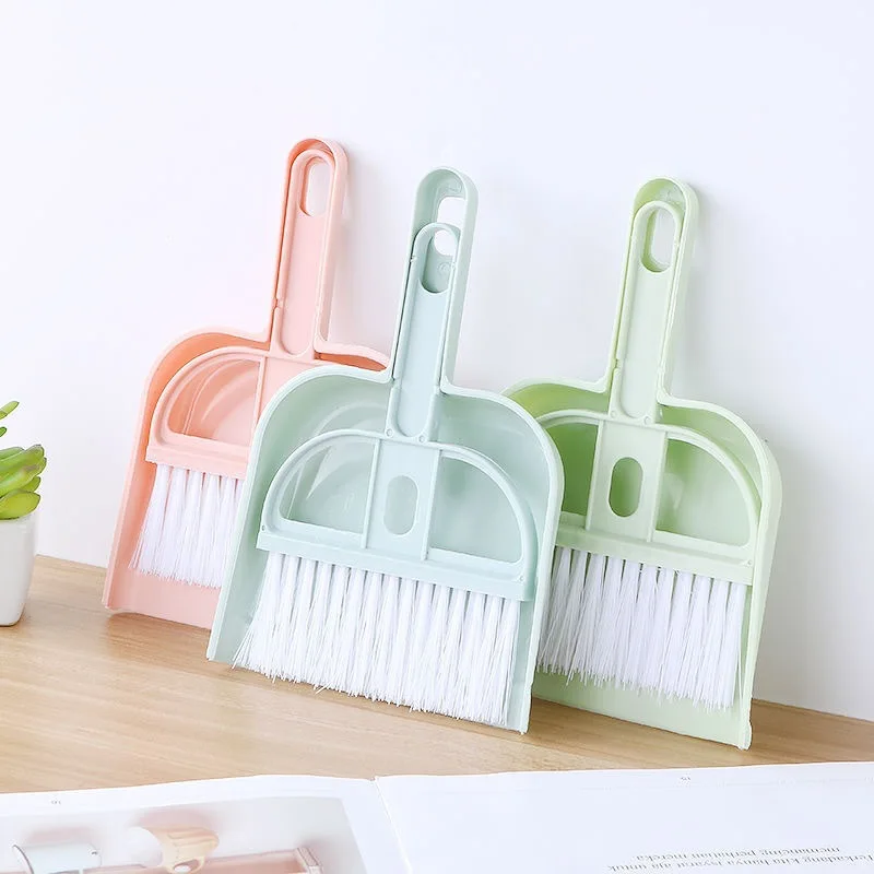 BOOTEELY A Suit Of Mini Small Broom On The Desktop Pets Home Keyboard Brush Plastic Shovel Brush Pet Cleaning Hanging Storage ﻿