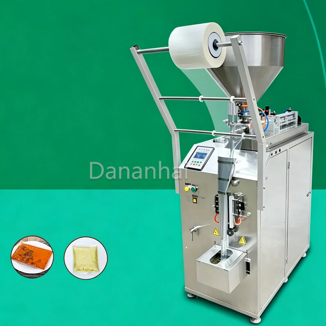 Paste Packaging Machine, Automatic Sauce Sachet Filling Sealer for Peanut Butter Chili Sauce Packing