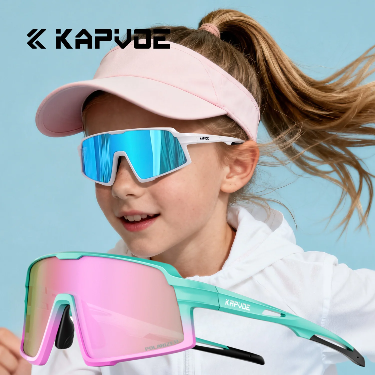 

Kapvoe Kids Sports Sunglasses Baseball Cycling Glasses Men Women MTB Glasses Driving Running Red Blue UV400 Lightweight Goggles