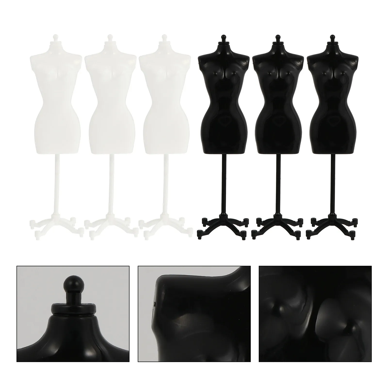 

6Pcs Mini Mannequin Stand Skirt Display Support Clothing Rack Small House Accessory Kid Parent Interactive Mini Mannequin Model