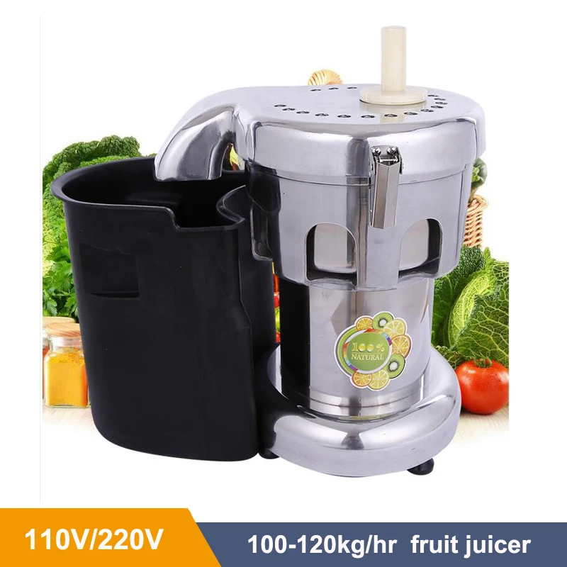 Exprimidor comercial de frutas y verduras de acero inoxidable, máquina exprimidora de zumo de zanahoria y jengibre de naranja, 100-120 kg/hr