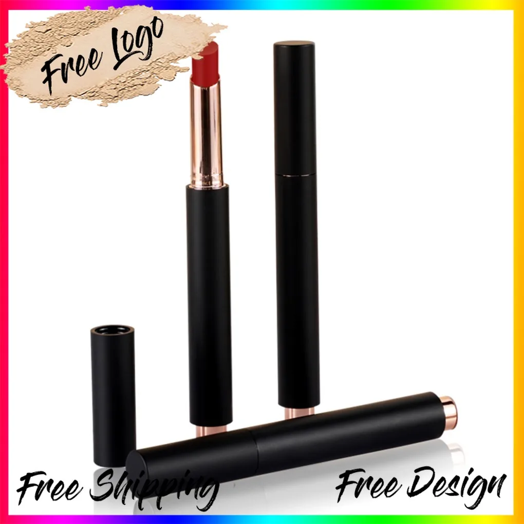 10 Color Matte Lipstick Press Pencil Waterproof Long Lasting Non-Stick Cup Lip Stain Tint Cosmetic Nude Lipstick Makeup Custom