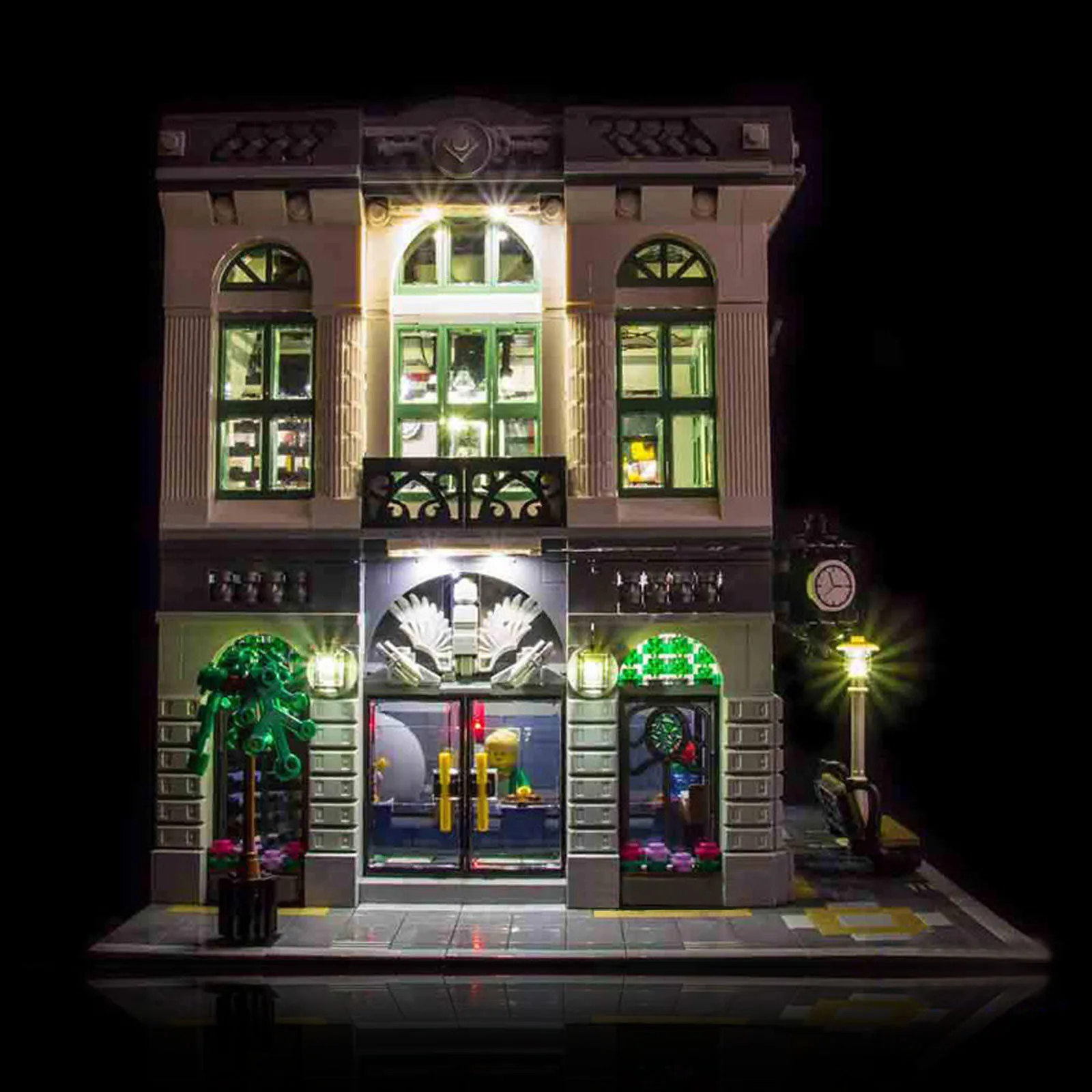 Kit d'éclairage LED Compatible avec les blocs de construction Lego 10251 Brick Green Bank (modèle non inclus)