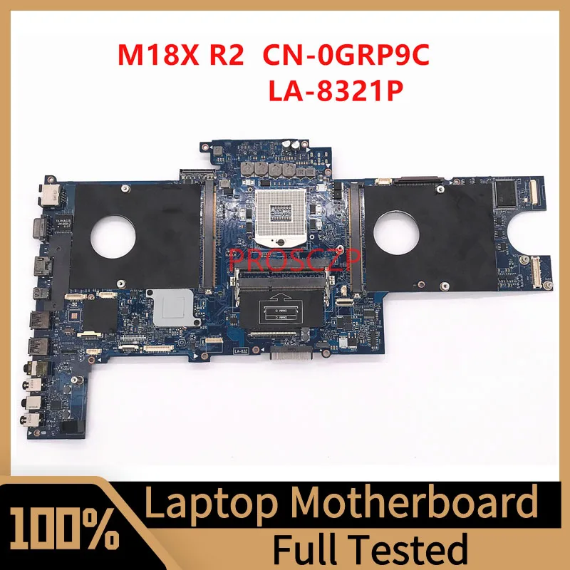 Placa base 0GRP9C para ordenador portátil DELL Alienware M18X R2, placa base QBR10 CN-0GRP9C con SLJ8C HM77 100%, completamente probada, OK, LA-8321P