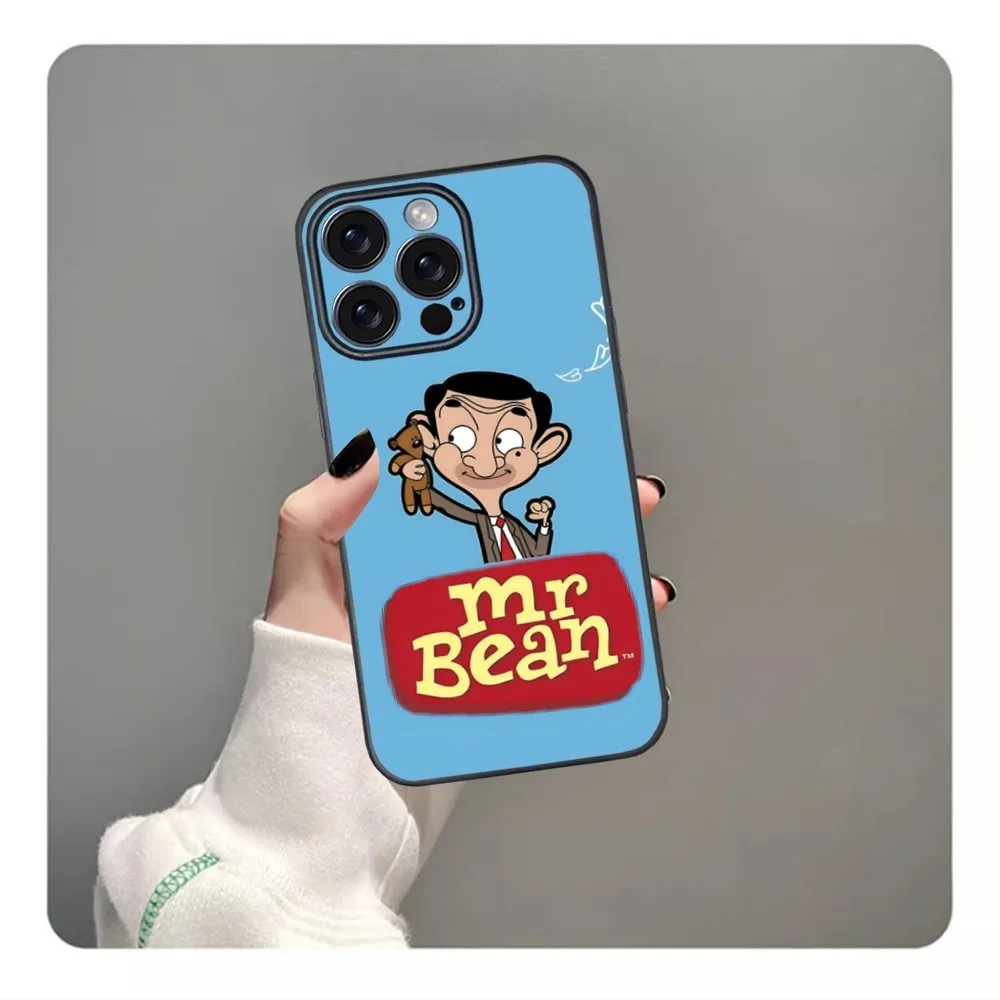 Mr.Bean Cartoon Phone Case For iPhone 16 15 14 13 12 11 PRO MAX PLUS Mini TPU Soft to Skin-friendly case